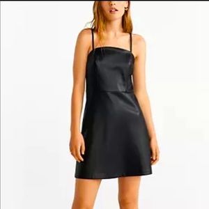 ✨Mango Black faux leather dress 👗 ~ Size : 4✨